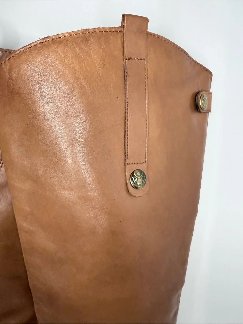 Sam Edelman Vintage-Inspired  Leather Tall Riding Boots Cognac Brown Size 9.5